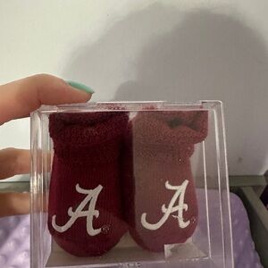 Crimson Baby Booties with Logo